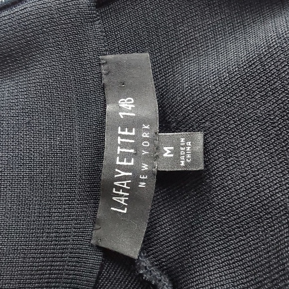 Lafayette 148 Womens Black Sleeveless Stretchy Fit & Flare Preppy Dress Sz.M - Picture 12 of 13